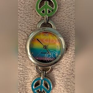 Working Women's Rainbow Peace Sign Watch